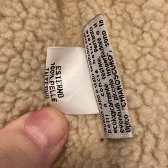 Pollini Women's Italian brown leather jacket size 42/10 US faux sheepskin lining - Picture 6 of 10